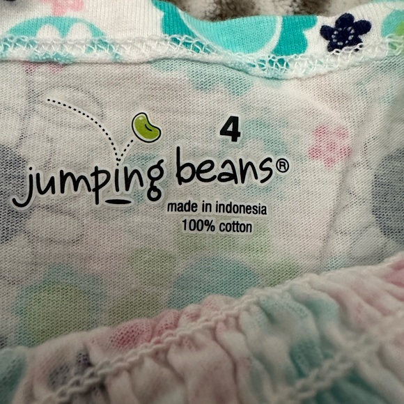 NWOT Jumping Beans Short Sleeve Floral Smocked Top in White Blue Size 4 Girls - Picture 8 of 17